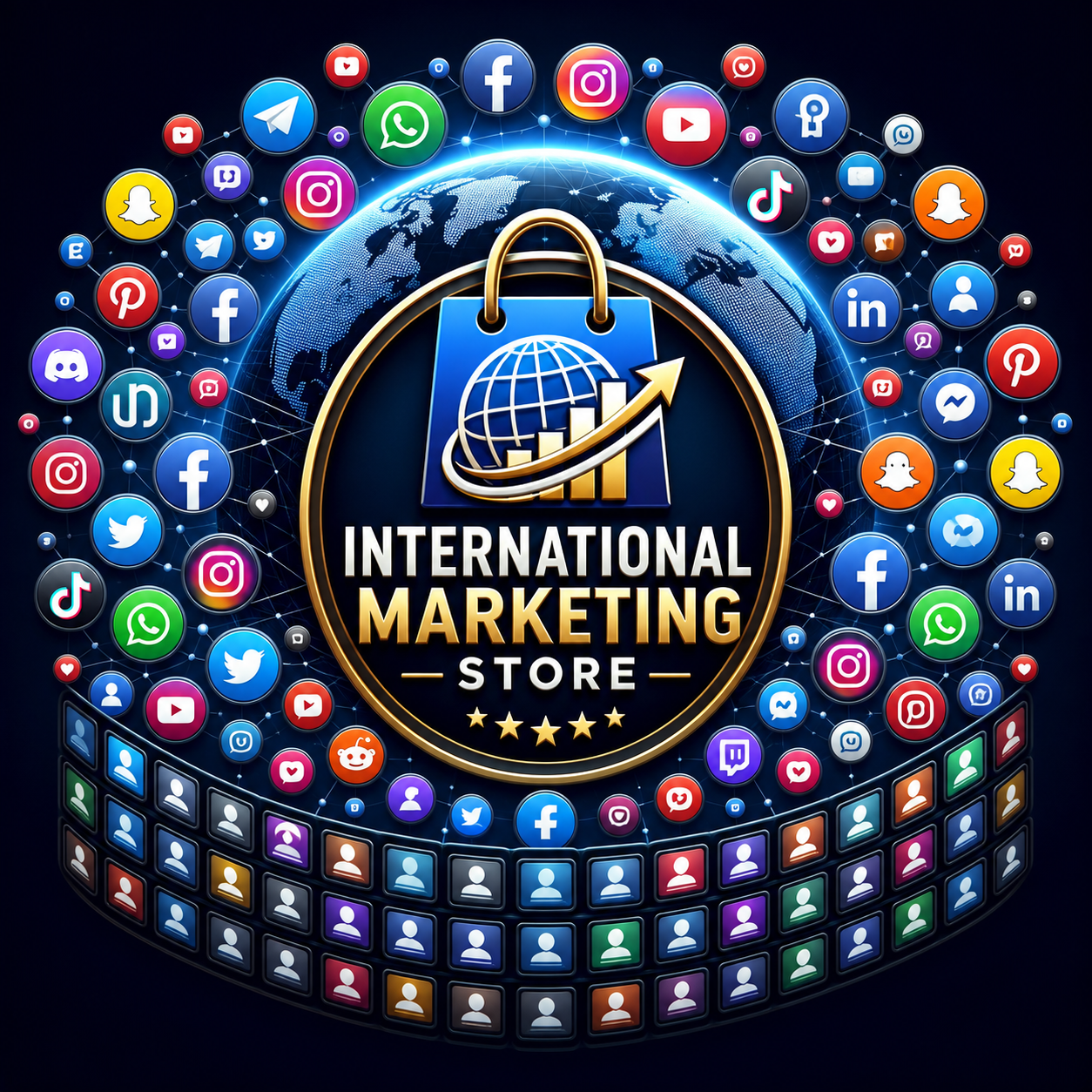 International marketing store logo